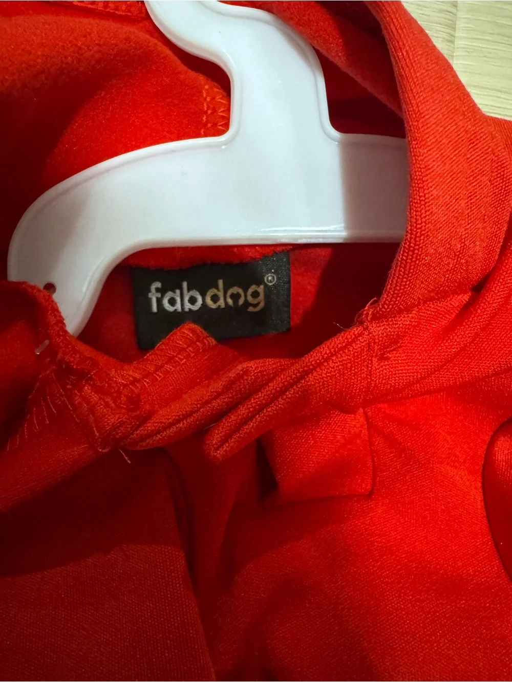 Cozy Red Dog Hoodie with 'MERRY' Embroidered Detail